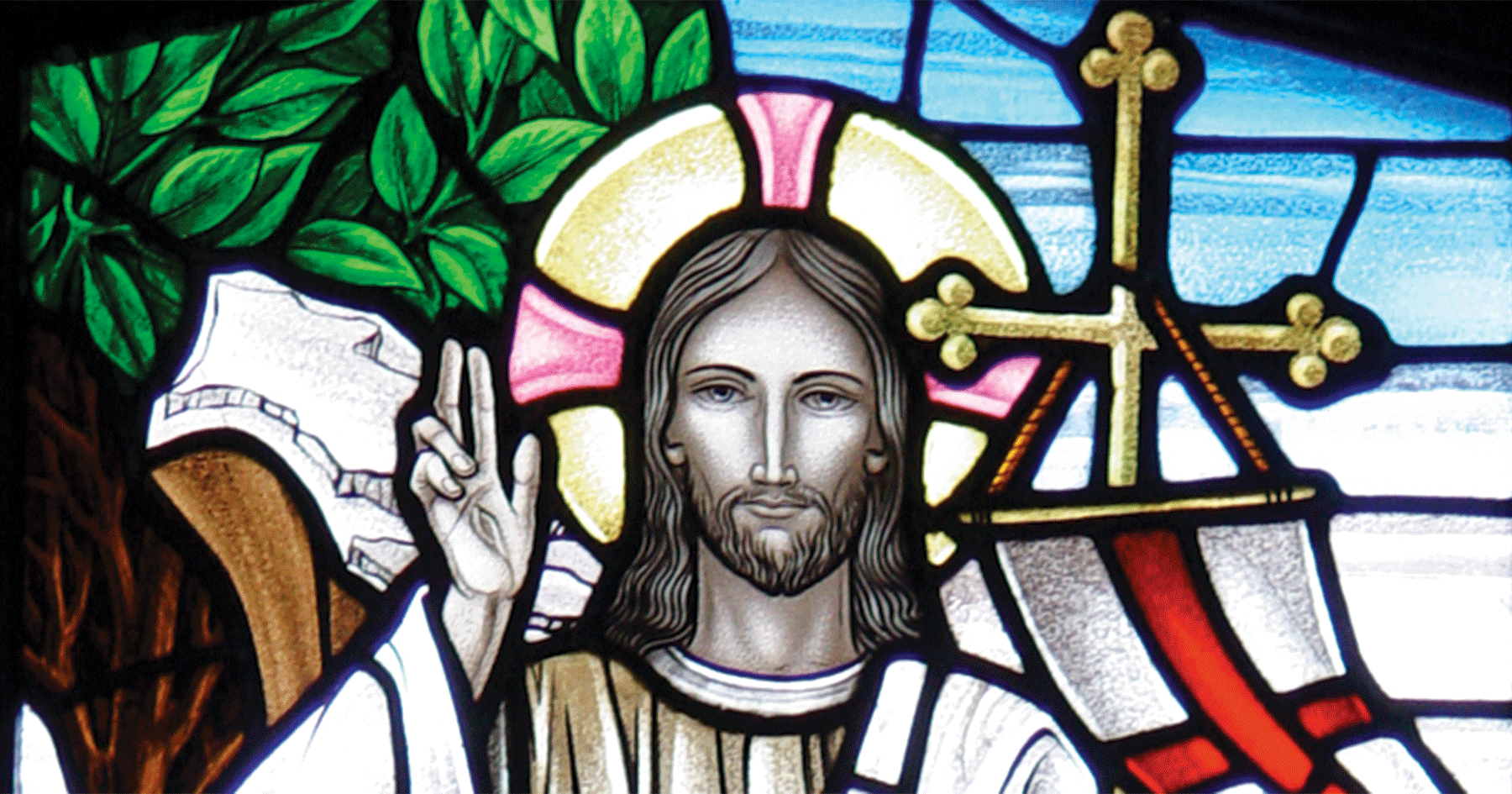 Luke 24 v 5 stained glass